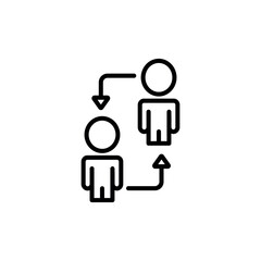 Job Rotation icon design with white background stock illustration