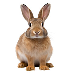 Obraz premium Rabbit looking forward full body shot on transparent background cutout - Generative AI