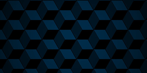 Abstract blue geometric pattern cube background. seamless triangle cube shape and wallpaper with mosaic backdrop abstraction design.