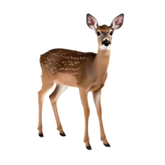Fototapeten Deer looking forward full body shot on transparent background cutout - Generative AI © thilina