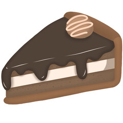 Chocolate cake and fresh fruit