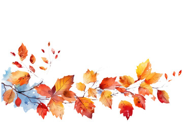 watercolor set vector illustration of autumn theme frame isolate on white background - obrazy, fototapety, plakaty