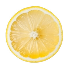 slice of lemon isolated on transparent background cutout