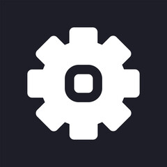 Settings dark mode glyph ui icon. Software functions setup. User interface design. White silhouette symbol on black space. Solid pictogram for web, mobile. Vector isolated illustration