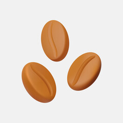 Coffee beans 3D vector icon.