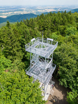 Kalenica Peak in Sowie Mountains Poland, observation tower