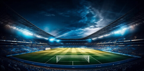 Fototapeta na wymiar green goal arena light soccer sport stadium game world football. Generative AI.
