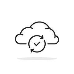 black thin line cloud like data update icon