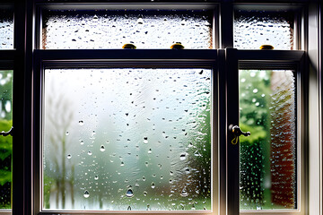rainy day window. Generative AI