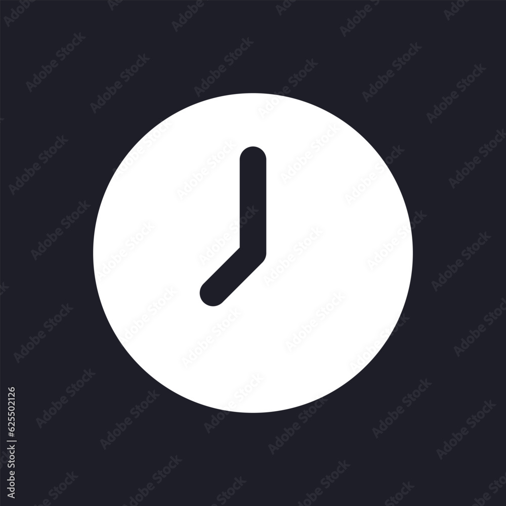 Canvas Prints clock dark mode glyph ui icon. time measure app. digital instrument. user interface design. white si