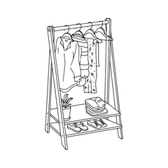 simple minimalism clothes hanger line illustration