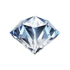 Large Crystal Clear Round cut diamond. Transparent background. Generative AI.