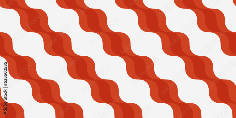 Poster red wavy diagonals that alternate with white. red-white background of diagonals that repeat and can 