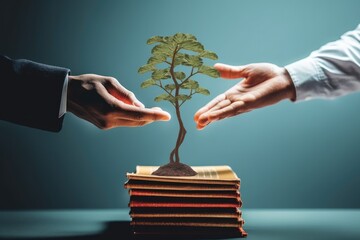 Art Collage. Business Investment Growth concept. Generative AI