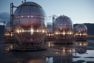 Fototapeta premium Grid Scale Molten Salt Energy Storage, Generative AI