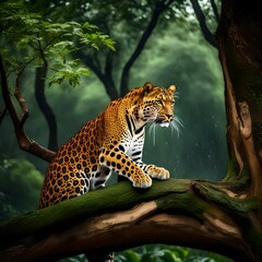 leopard in the zoo generated by AI technology