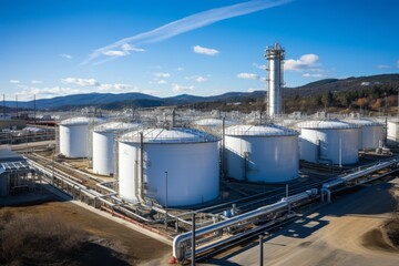 Obraz premium Hydrogen Energy Storage Facility, Generative AI