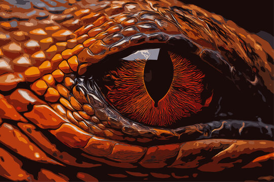 illustration of reptile or snake eye