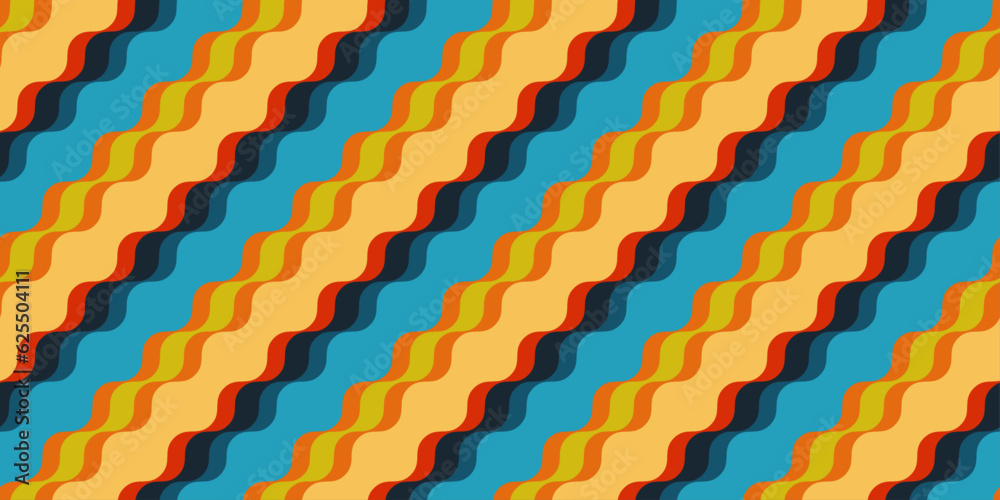 Aufkleber Wavy and diagonal lines that follow one after the other. Vector striped pattern for seamless surfaces.