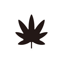 Cannabis leaf of sativa icon.Flat silhouette version.