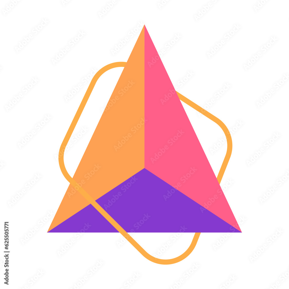 Poster pyramid and square frame brochure element design. 3d figure. vector illustration with empty copy spa