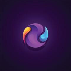Colorful abstract logo icon design