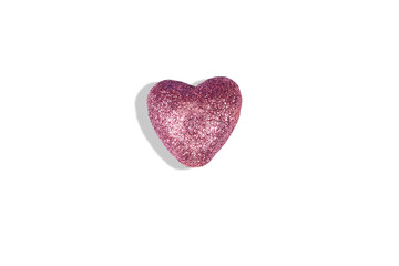 glitter Heart toy isolated on white background