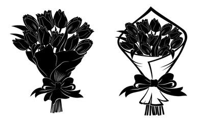 silhouettes of flowers
