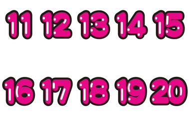 ポップな数字　アイコン　ナンバー　セット