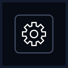 Normal settings button UI element template. Editable isolated vector dashboard component. Flat user interface. Visual data presentation. Web design widget for mobile application with dark theme