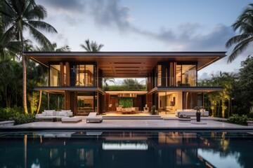 Contemporary, opulent residences located in a residential neighborhood in Miami, Florida.