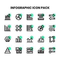 Infographic Thick Outline icon pack