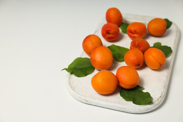 Composition with apricot, concept of tasty and fresh fruit