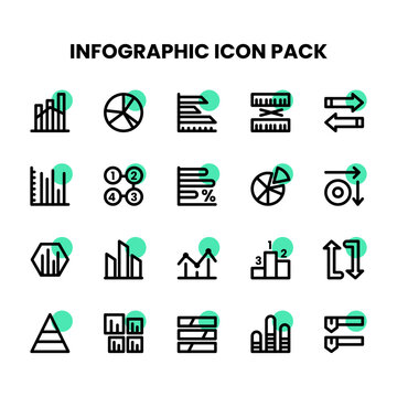 Infographic Thick Outline icon pack