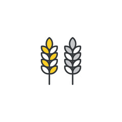 Wheat icon design with white background stock illustration