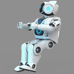 A futuristic human robot design possessing intelligent movement and adaptation abilities.