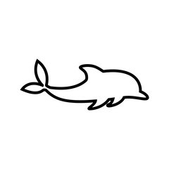 Dolphin icon vector. Fish illustration sign. killer whale symbol. Sea ​​life logo.