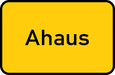 City sign of Ahaus - Ortsschild von Ahaus