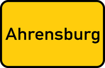 City sign of Ahrensburg - Ortsschild von Ahrensburg