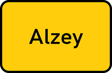 City sign of Alzey - Ortsschild von Alzey