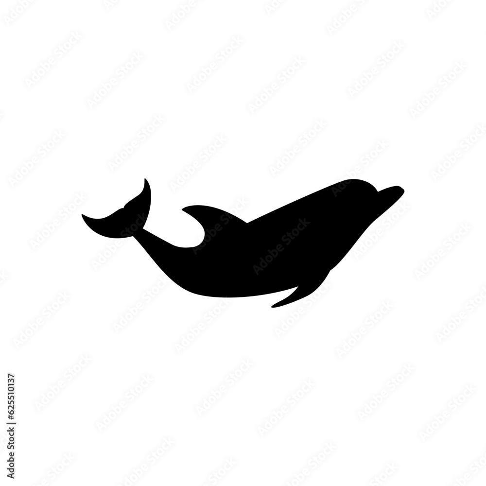 Poster Dolphin icon vector. Fish illustration sign. killer whale symbol. Sea ​​life logo.