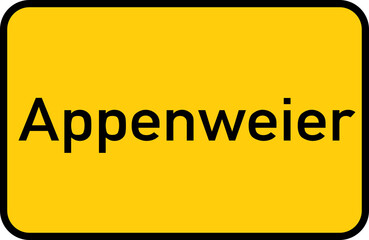 City sign of Appenweier - Ortsschild von Appenweier