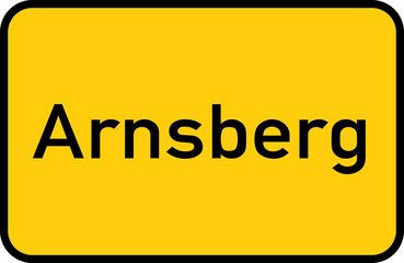 City sign of Arnsberg - Ortsschild von Arnsberg