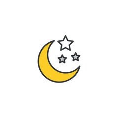 Night icon design with white background stock illustration