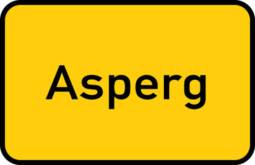 City sign of Asperg - Ortsschild von Asperg