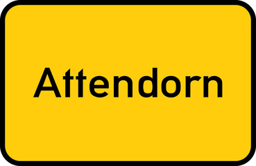 City sign of Attendorn - Ortsschild von Attendorn