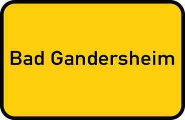 City sign of Bad Gandersheim - Ortsschild von Bad Gandersheim