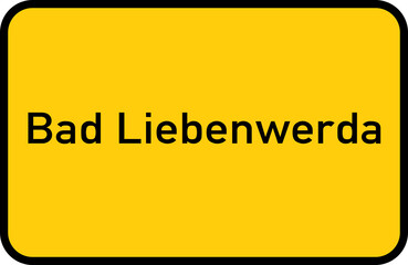 City sign of Bad Liebenwerda - Ortsschild von Bad Liebenwerda