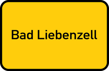 City sign of Bad Liebenzell - Ortsschild von Bad Liebenzell