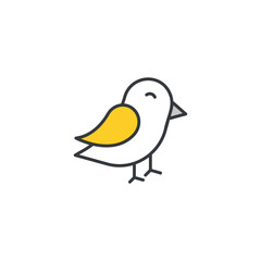 Bird icon design with white background stock illustration